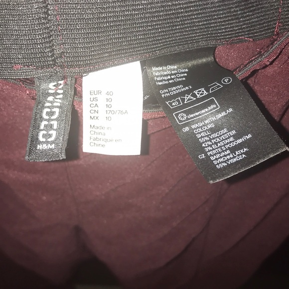 Women’s Skinny Slacks Burgundy - Picture 2 of 3